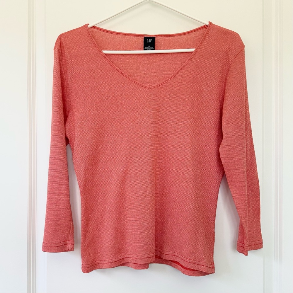 Vintage 2000’s Gap Coral 3/4 Sleeve Top
